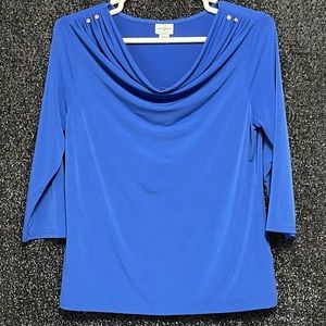 Jaclyn Smith Crowl Blue Blouse